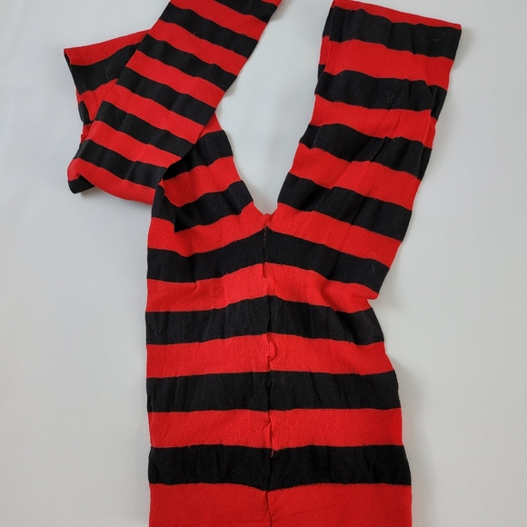 Women Red Black Striped Tights Stockings Christmas Steampunk Cosplay Pantyhose. - Picture 8 of 9